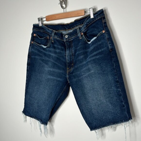 Levi’s Men Dark Wash Denim 511 Fringe Shorts Size 36 - Picture 2 of 12